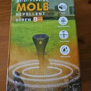 Solar Powered 8 Pack Mole Repellent. NIB